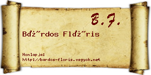Bárdos Flóris névjegykártya